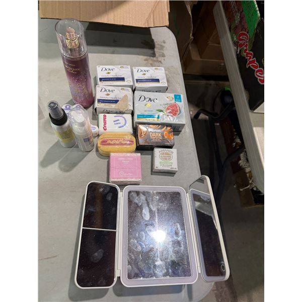 Soap, mirror, etc.