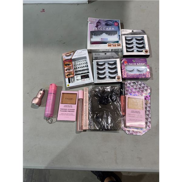 lashes and makeup, etc.