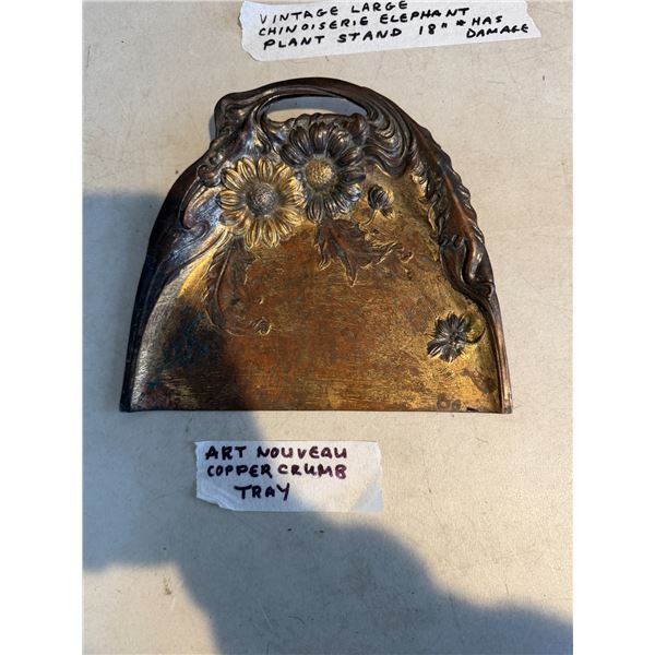ART nouveau copper crumb tray