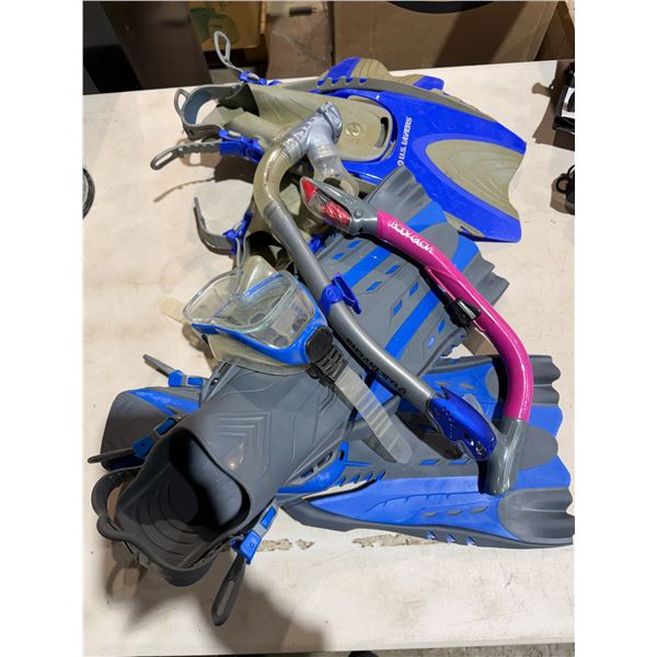 Flippers, snorkels and masks