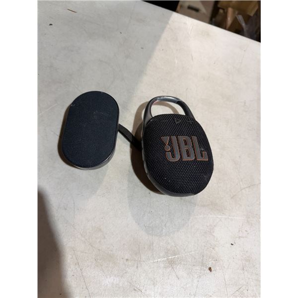JBL speaker and black web speaker