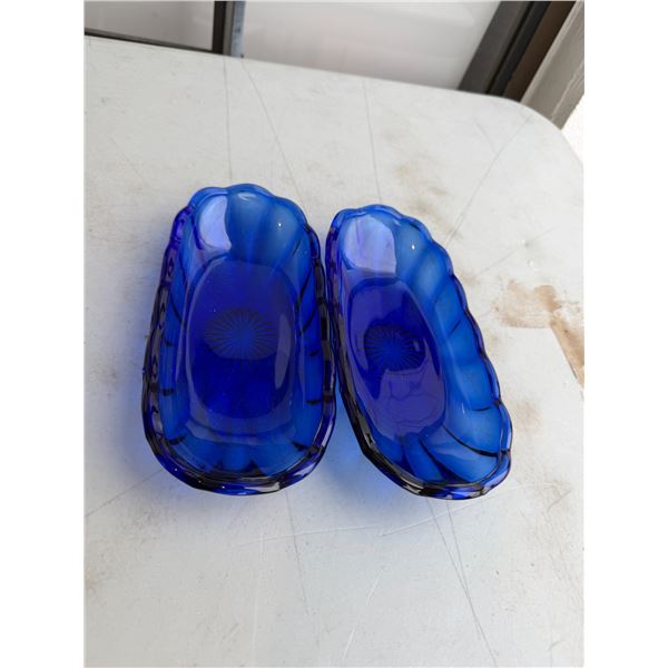 Blue serving dishes