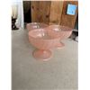 Image 1 : vintage pink swirled glass footed dessert bowls
