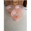 Image 2 : vintage pink swirled glass footed dessert bowls