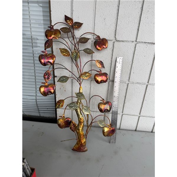 Vintage tin Apple tree decor