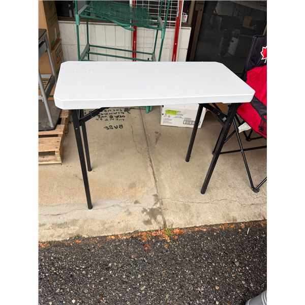 Folding table 34" x 15 1/2" x 29 1/2" tall