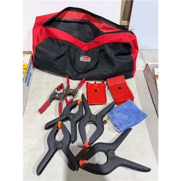 Job bag and clamps, etc.