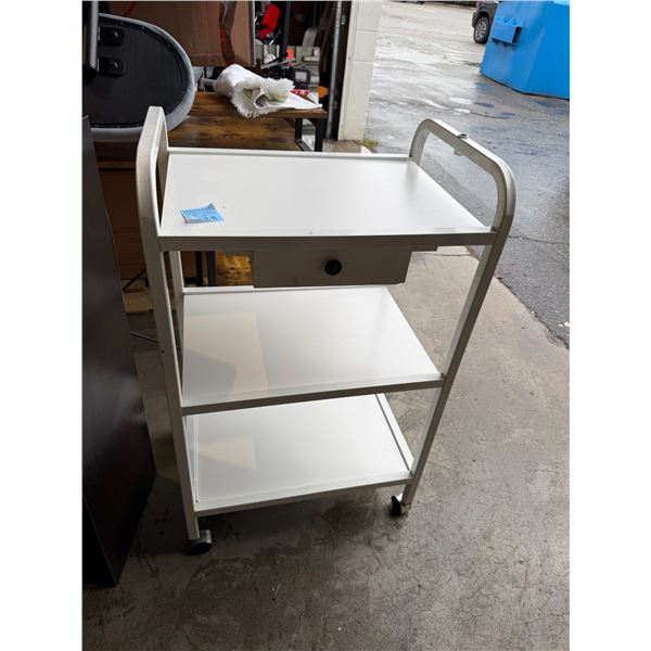 Rolling cart with drawer 21 1/2" x 15 x 35 1/2" tall