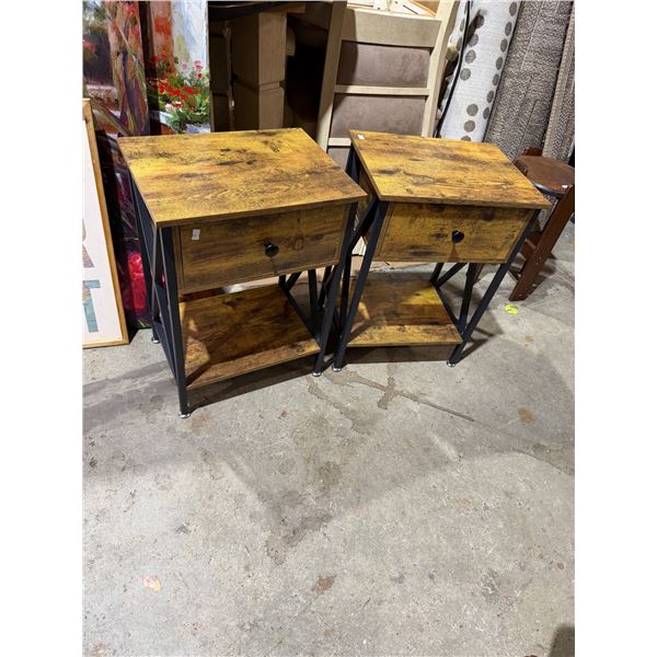 Pair of nightstands or side tables 15 1/2" x 12" x 22" tall
