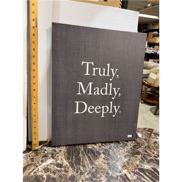 Truly, madly deeply earl hanging