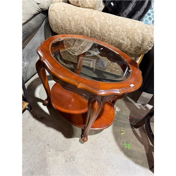 Side table, small chipping glass