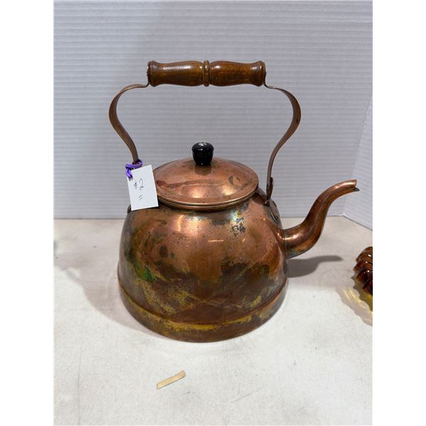 Vintage copper tea kettle