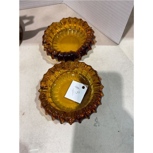 Vintage amber ash trays