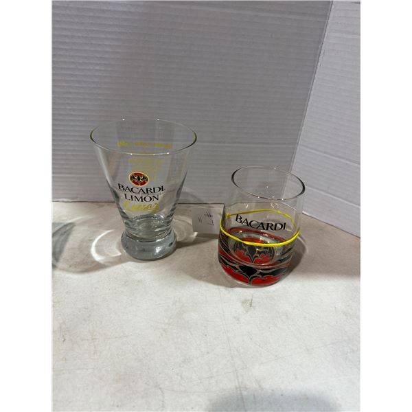 2 bacardi glasses