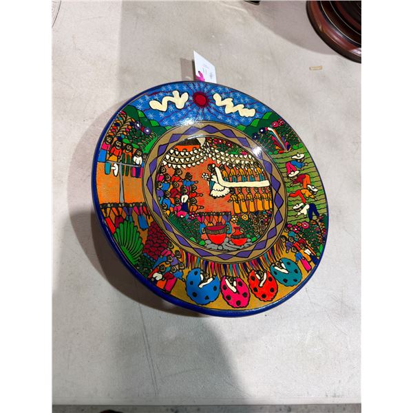 Hand Painted mexican pottery wedding plate