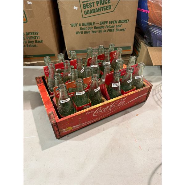 Vintage Coca-Cola crate and Coca-Cola bottles