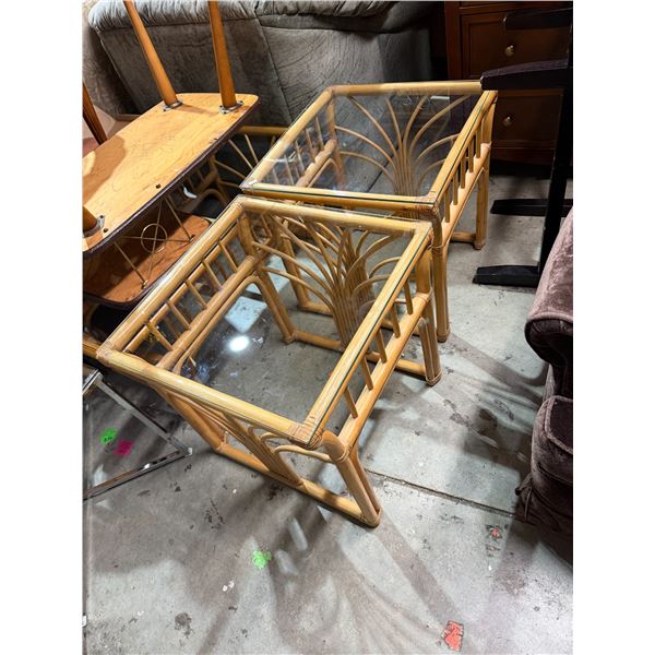 Bamboo end tables 21 1/2" x 21 1/2" x 21" tall
