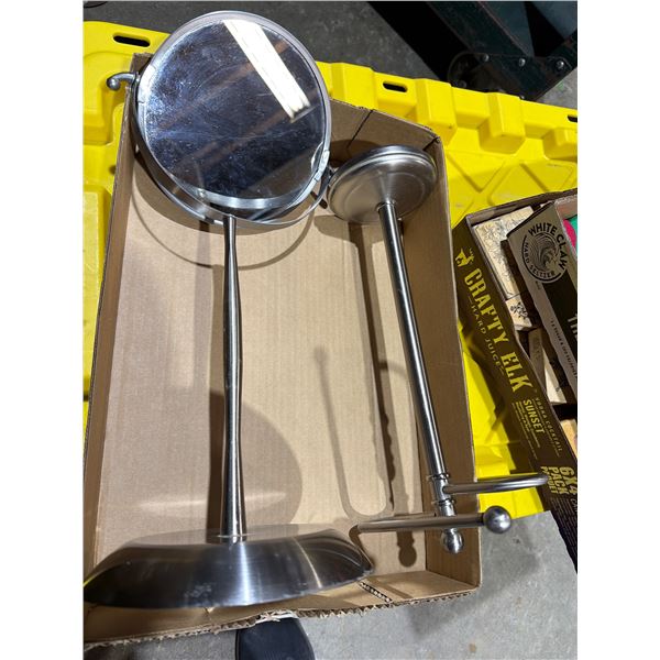 Mirror and counter towel stand