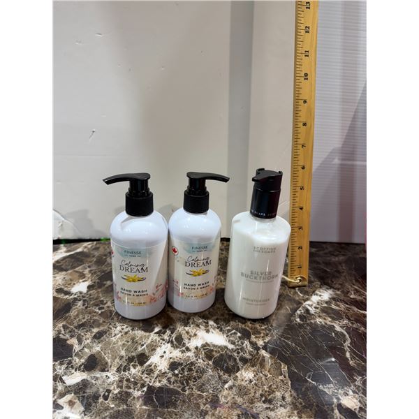 Assorted hand washes and moisturizer