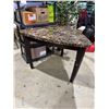 Image 1 : Guitar Pick shaped table 45 inches and 36 inches tall has chip on edge