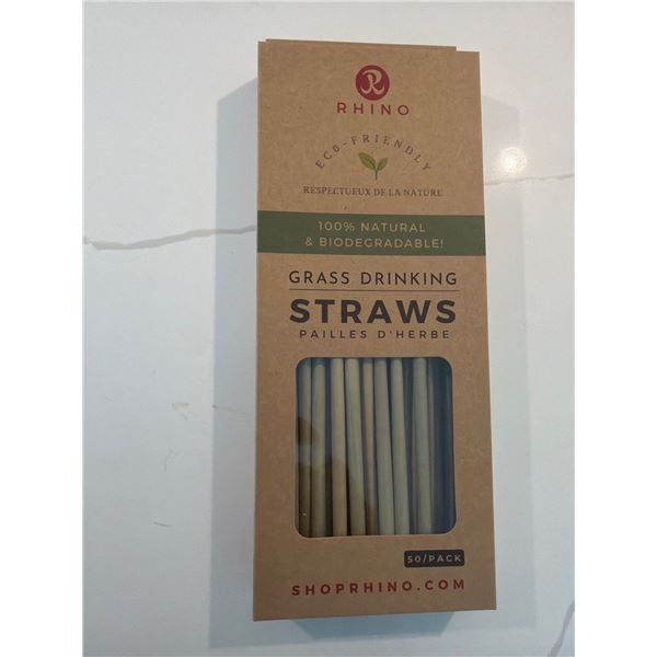 Rhino grass drinking straws 50 pack