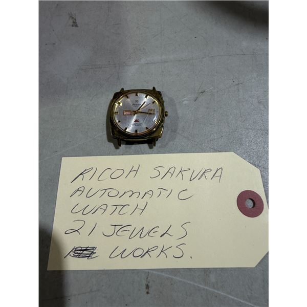 Ricoh Sakura automatic Watch 21 jewel working