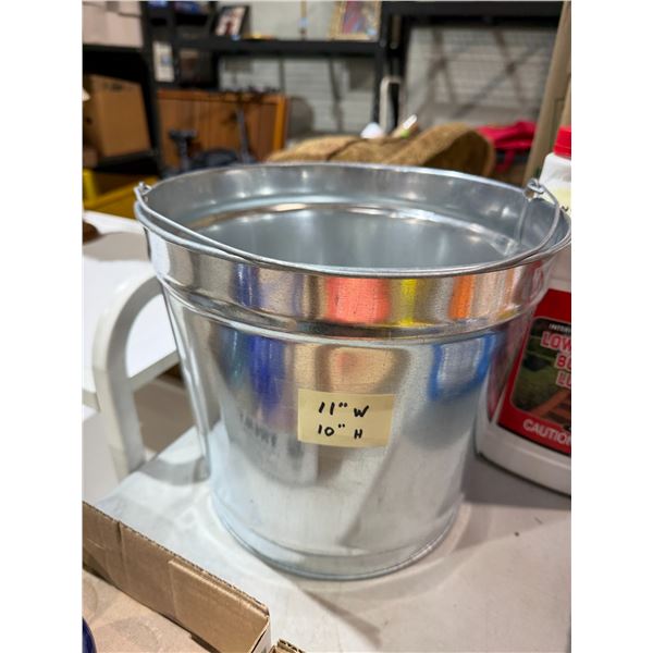 Pail 11 inches wide 10 inches tall