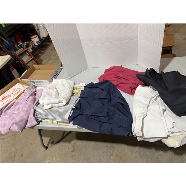 Assorted linens and material