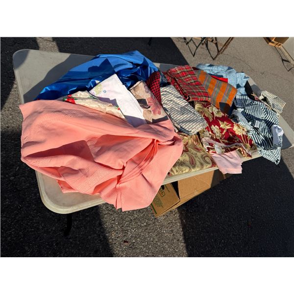 Assorted linens and material