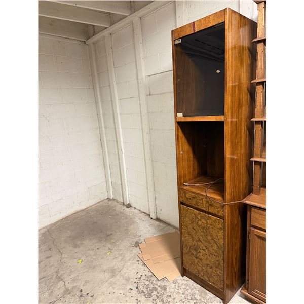 Vintage cabinet glass shelves are inside 16 and three-quarter inches by 16 inches play some and a ha
