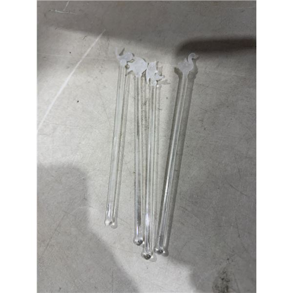 Vintage glass stir sticks