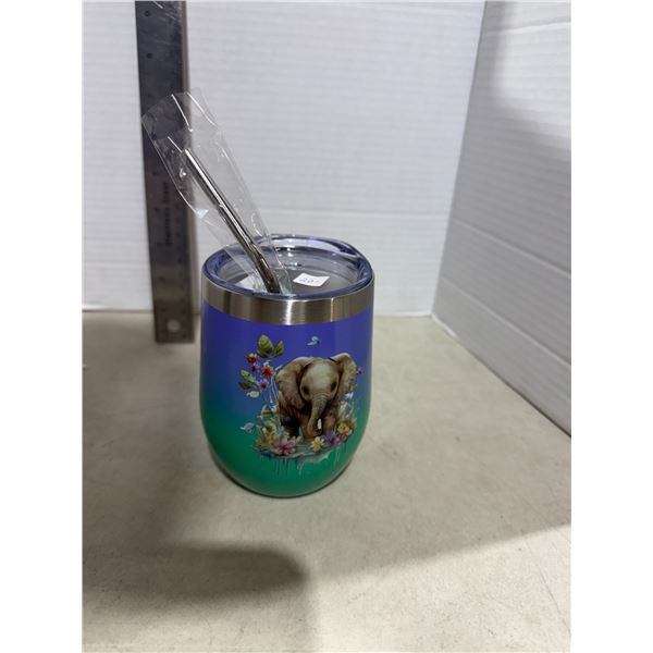 New to go mug, elephant themed and butterfly themed