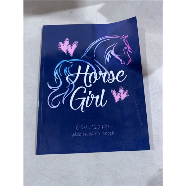 Horse girl, wide ruled notebook