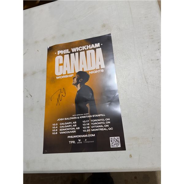 Phil Wickham Canada worship nights signed post