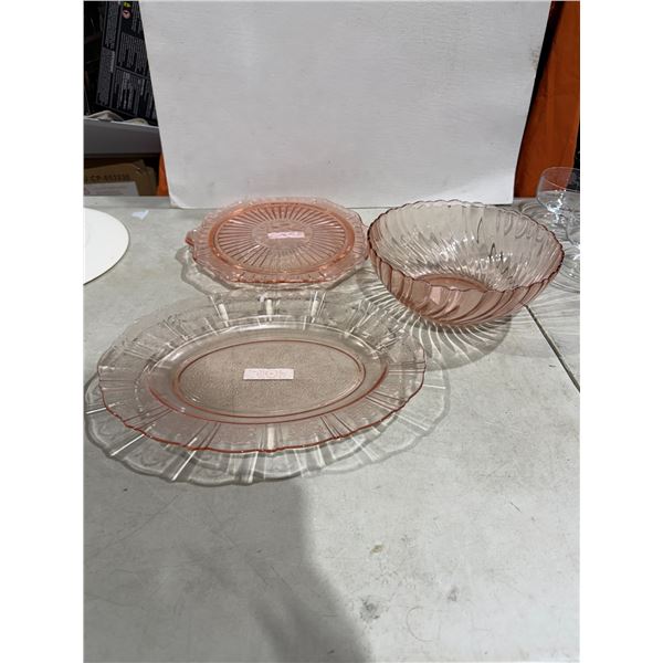 Pink depression, glassware
