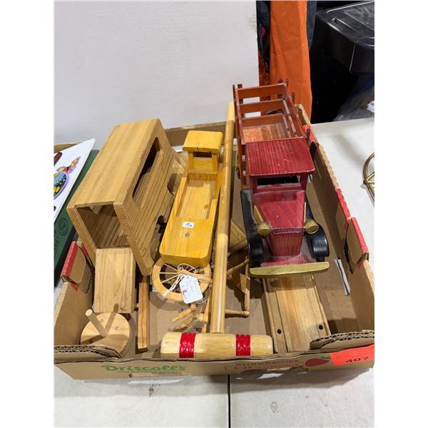 Wood trucks and other items