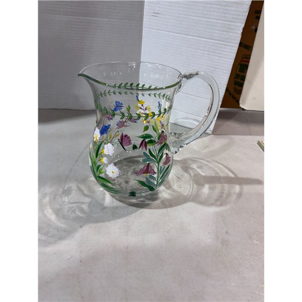 Hand painted glass PITCHER