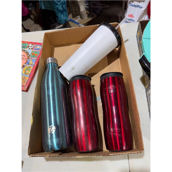 Water bottles and to go mugs