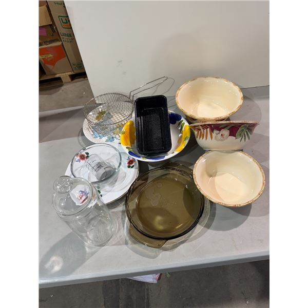 Assorted bowls and kitchen items