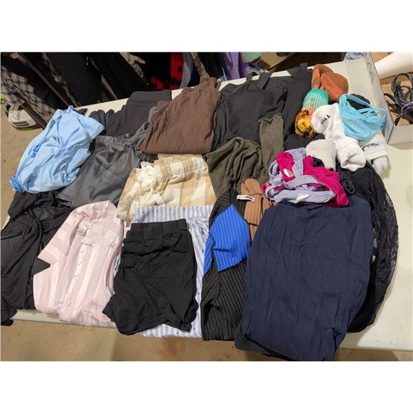 Clothing and socks, assorted sizes, small and medium