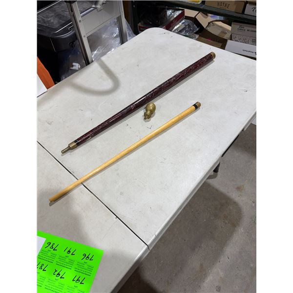 Pool queue walking stick