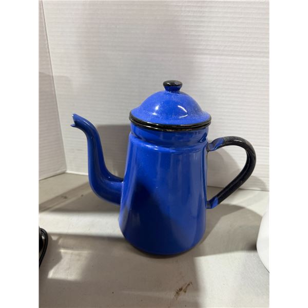 Tin enamel teapot