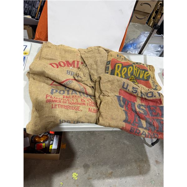 Burlap potato bags