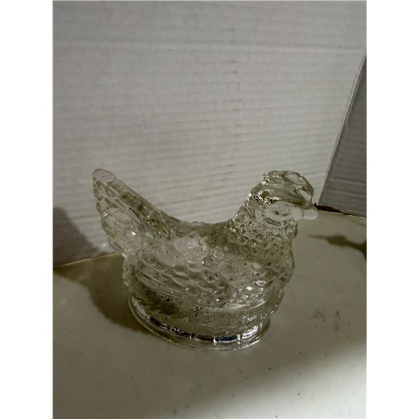 Vintage J. H. MILLSTEIN Jeanette Glass chicken Candle Holder.