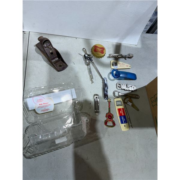 Bottle openers and plane