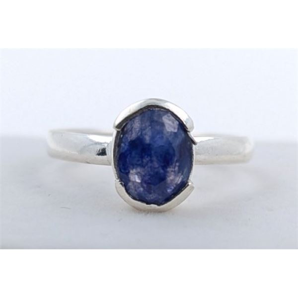 2.3 ct Certified Silver Sapphire gemstone Ring ($2,819 Appraisal)