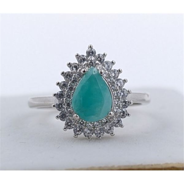 2.6 ct Certified Silver Emerald gemstone ring ($1,634 Appraisal)