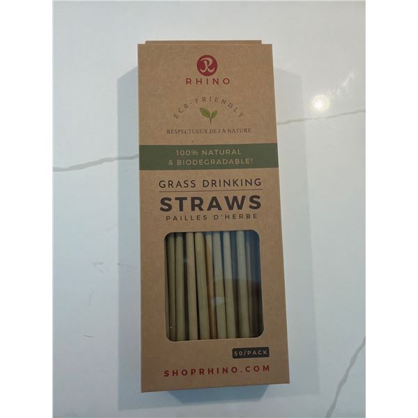 Rhino grass drinking straws 50 pack