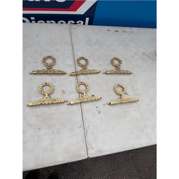 vintage brass bell pull hardware or tapestry hangers