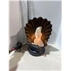 Image 3 : vintage 1980s retro color-changing accent lamp featuring a frosted mermaid figurine seated inside a 